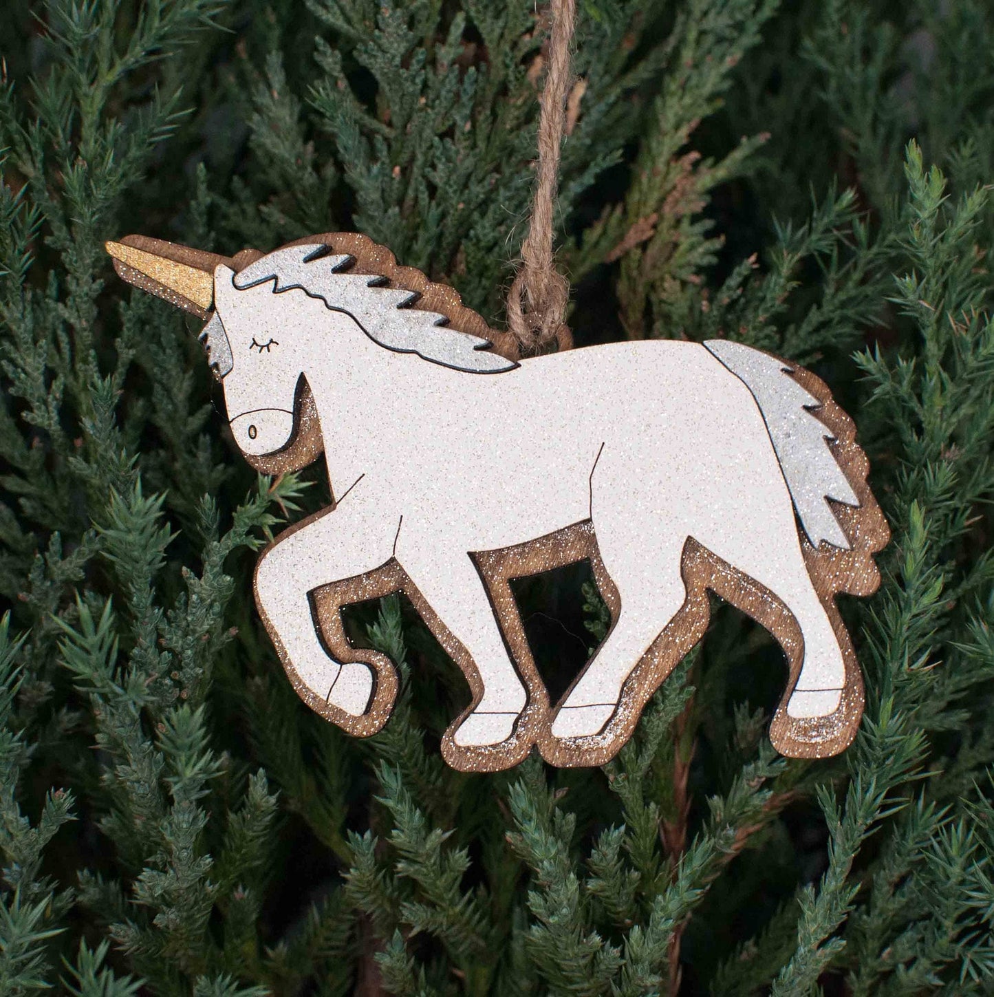 Sparkly Unicorn Christmas Ornament