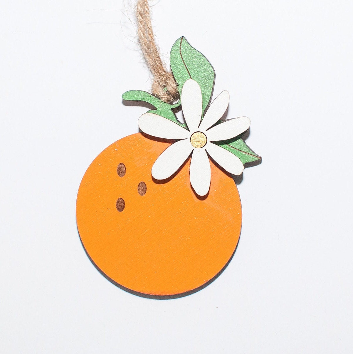 Orange Christmas Ornament with an Orange Blossom Flower