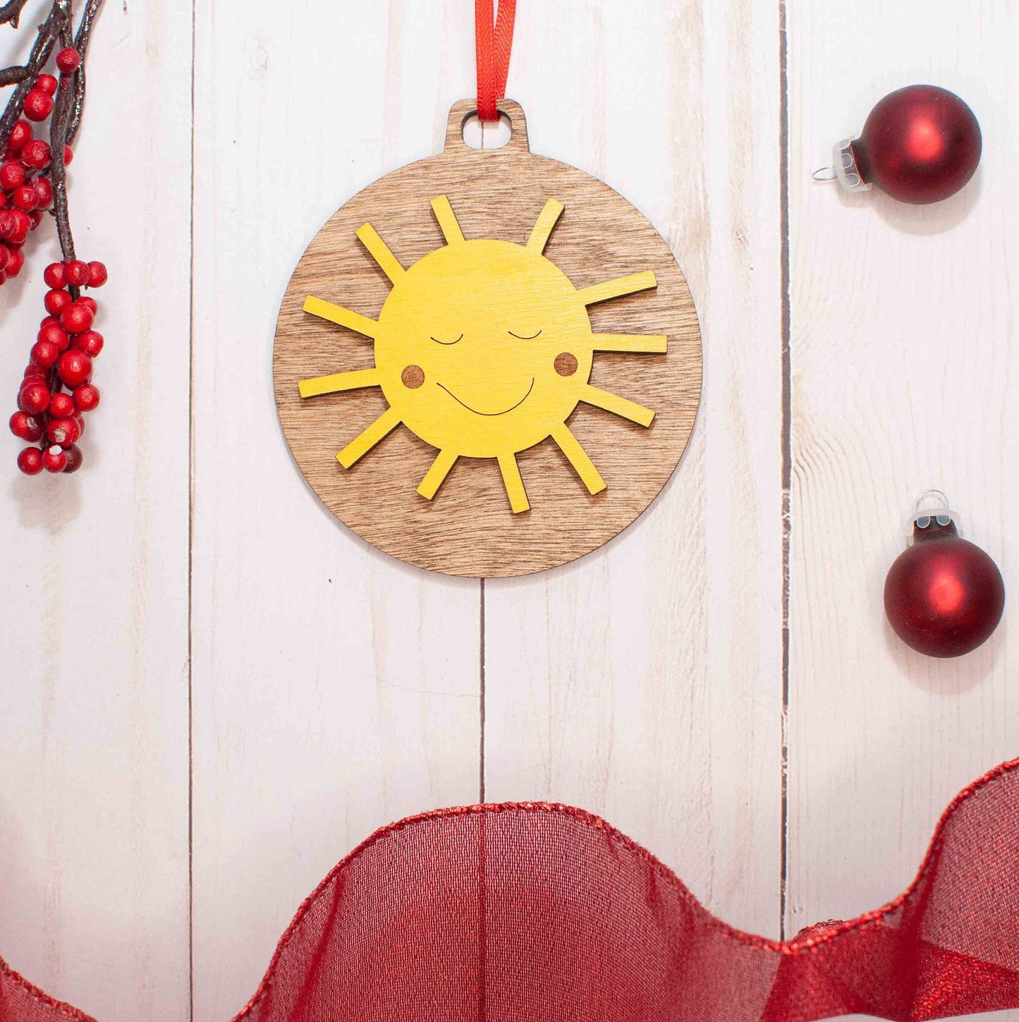 Happy Sun Christmas Ornament, Smiling Sunshine Ornaments to brighten up your Christmas tree