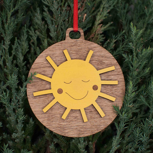 Happy Sun Christmas Ornament, Smiling Sunshine Ornaments to brighten up your Christmas tree