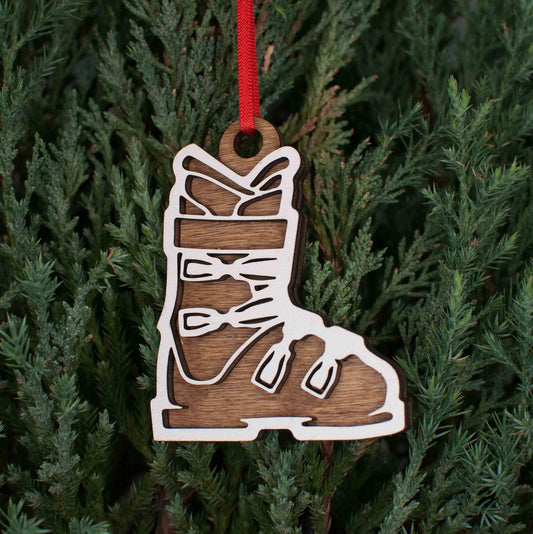 Ski Boot Christmas Ornament, Mountain Skiing boot