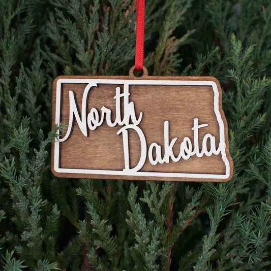 North Dakota Christmas Ornament