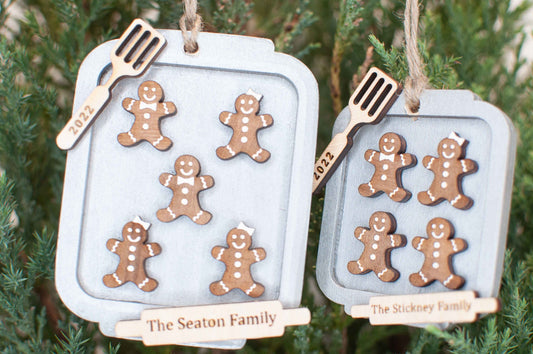 Gingerbread Family Personalized Christmas Ornament, Customize gingerbread ornaments