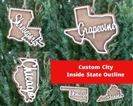 Custom City and State Ornament