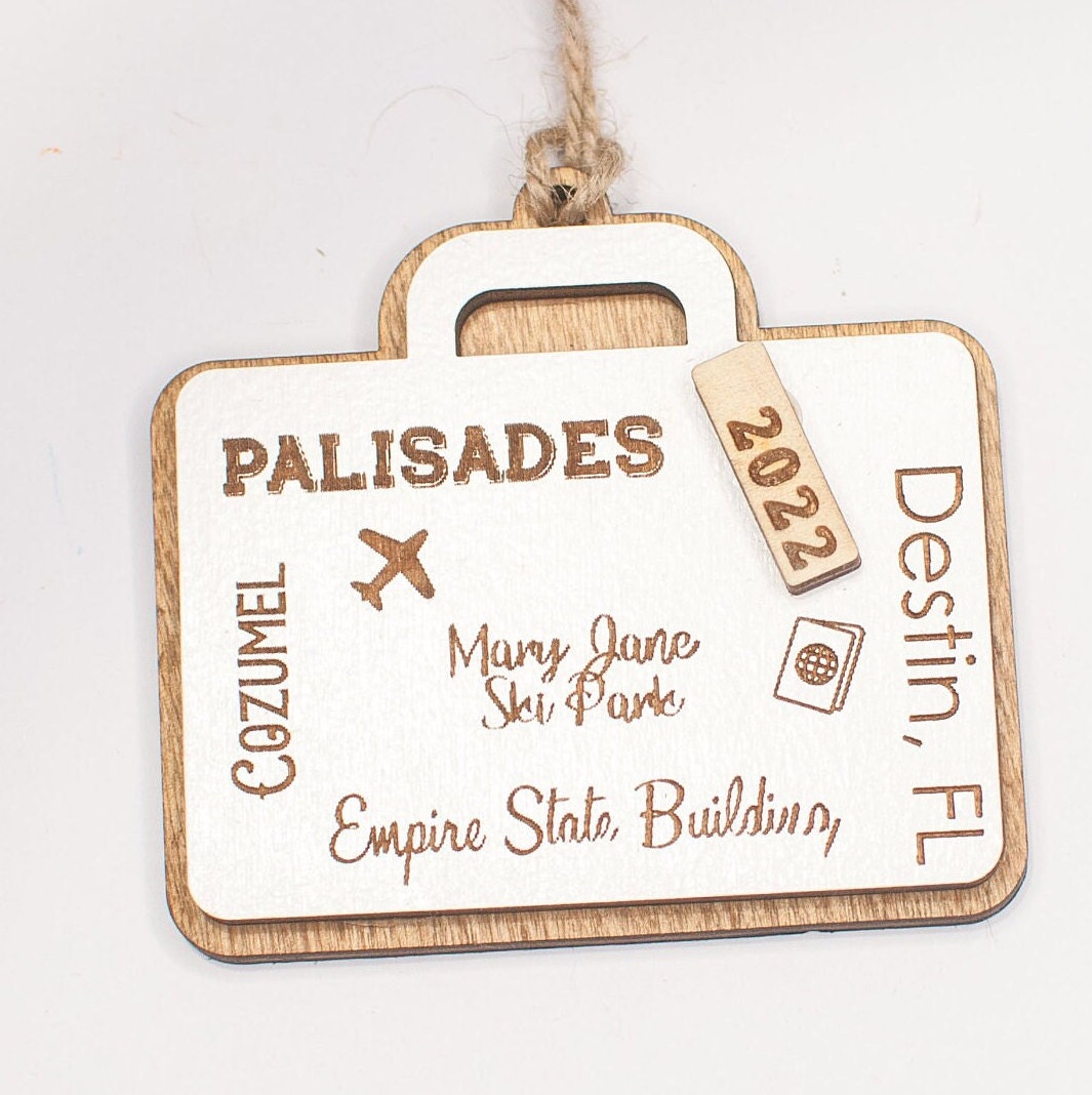 Customizable Travel Suitcase Christmas Ornament, Remember your travel with this adorable personalized luggage