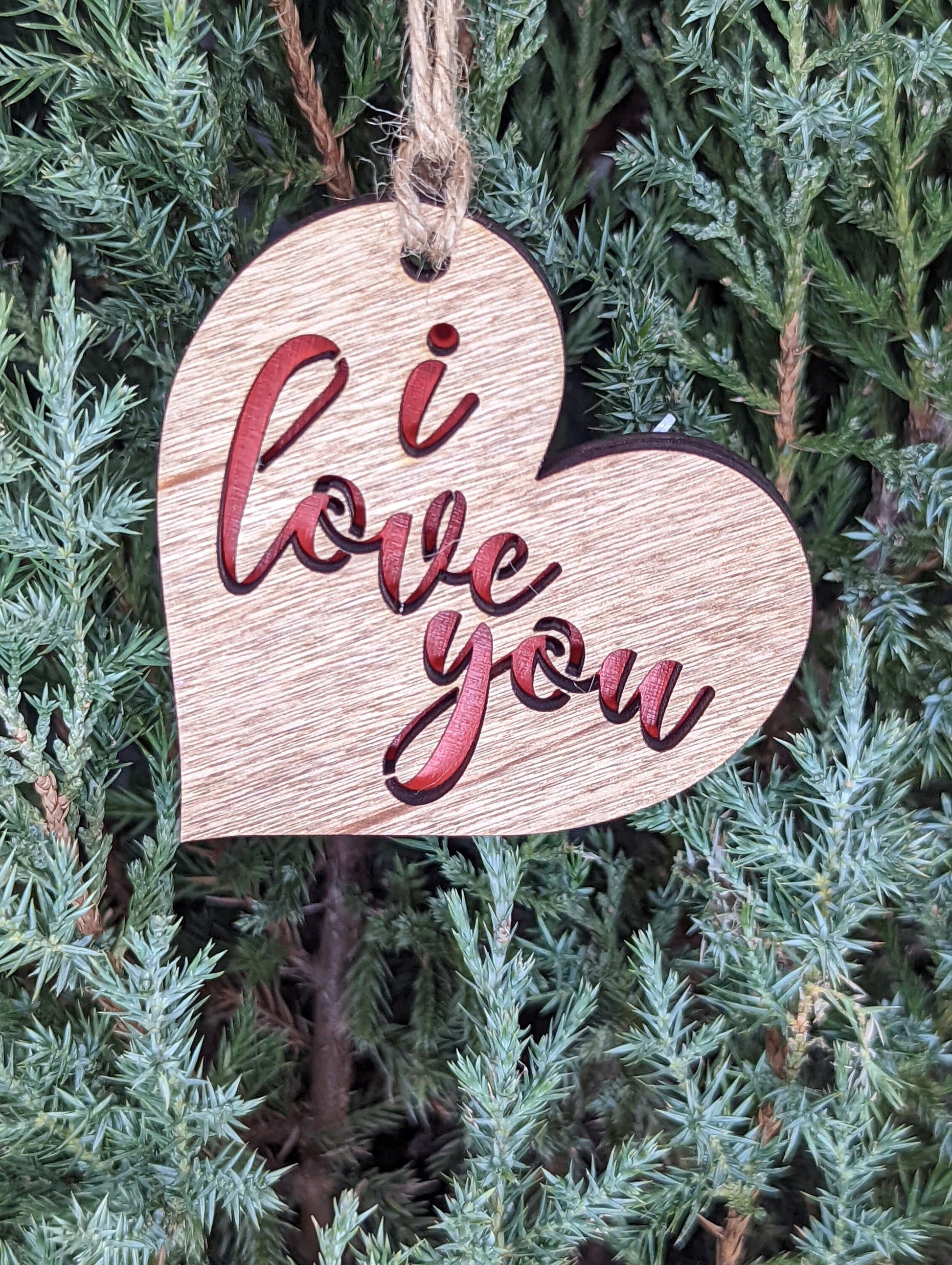 I Love You Heart Christmas Ornament