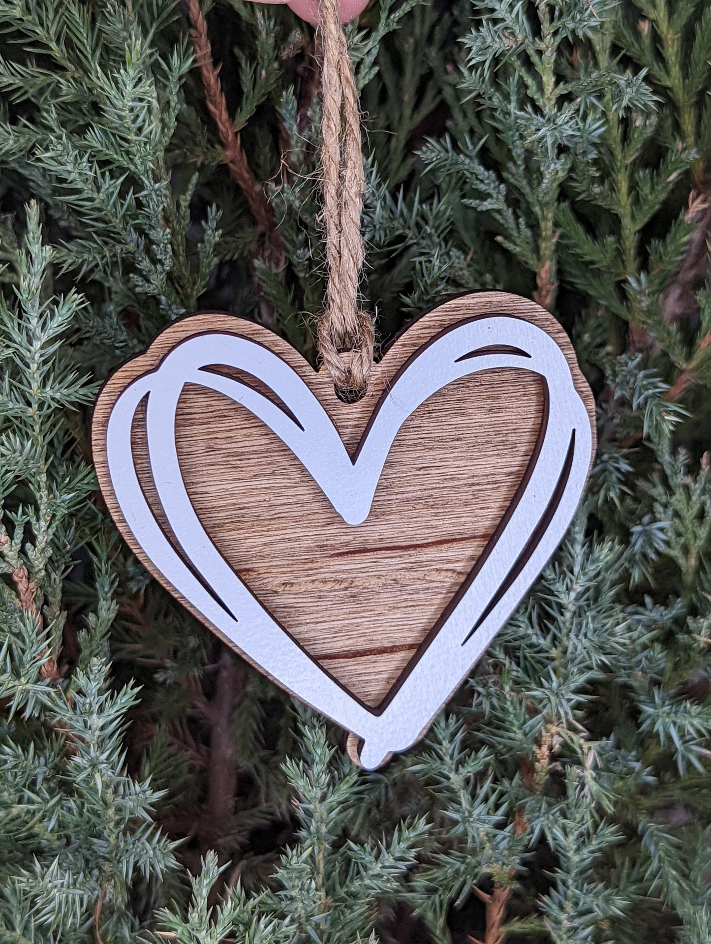 Heart Scribble Christmas Ornament