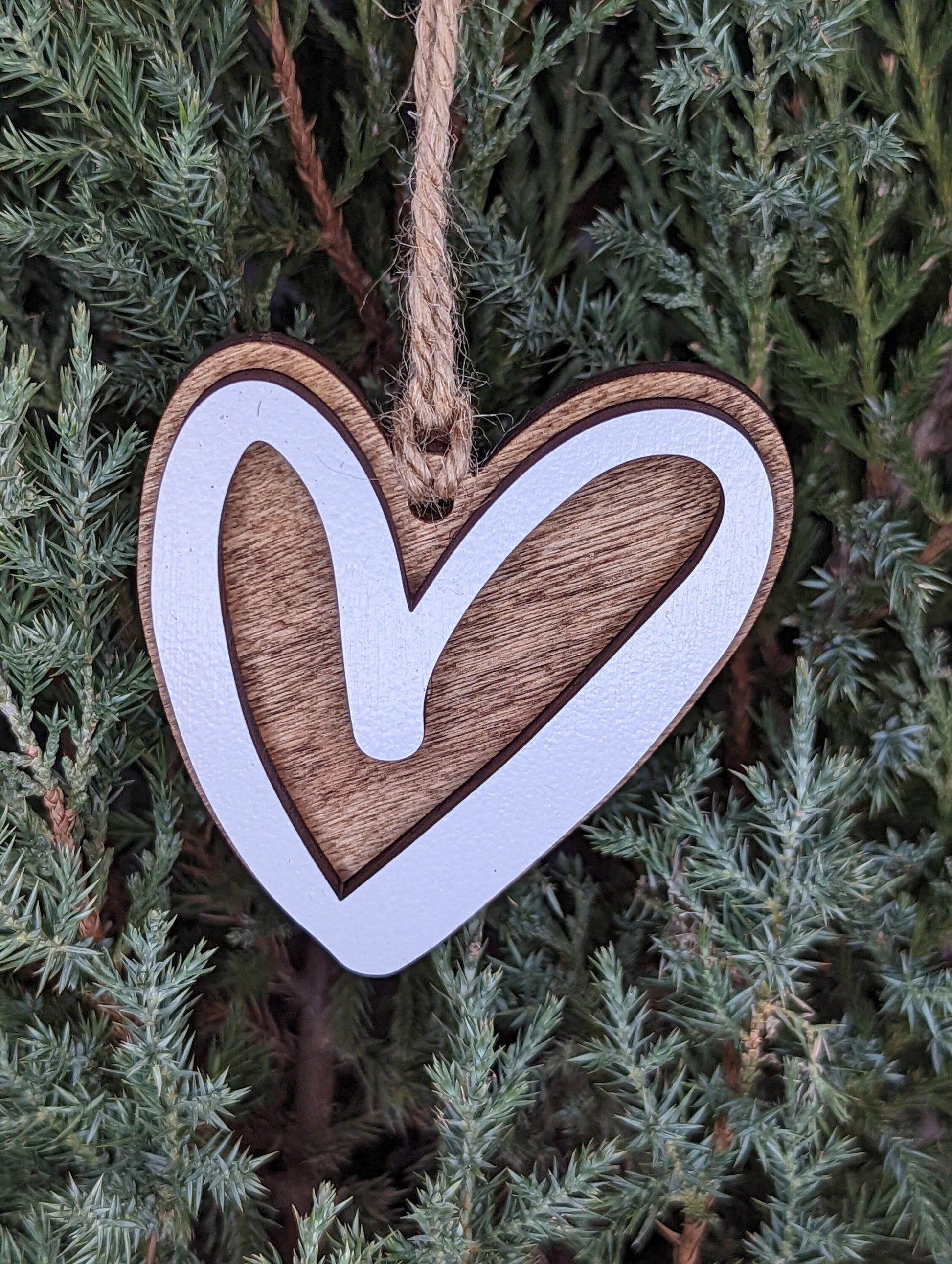 Heart Outline Christmas Ornament