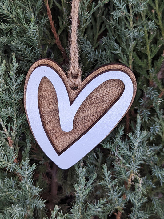 Heart Outline Christmas Ornament