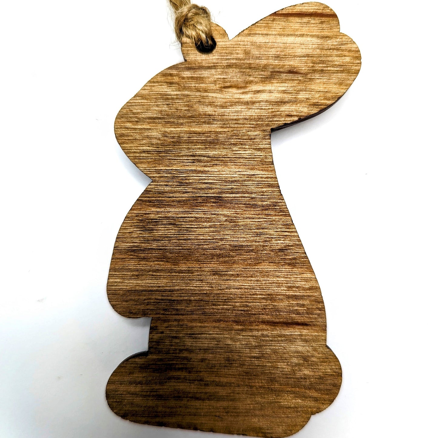 Bunny Ornament, rabbit outline, Personalize the bunny with name and year