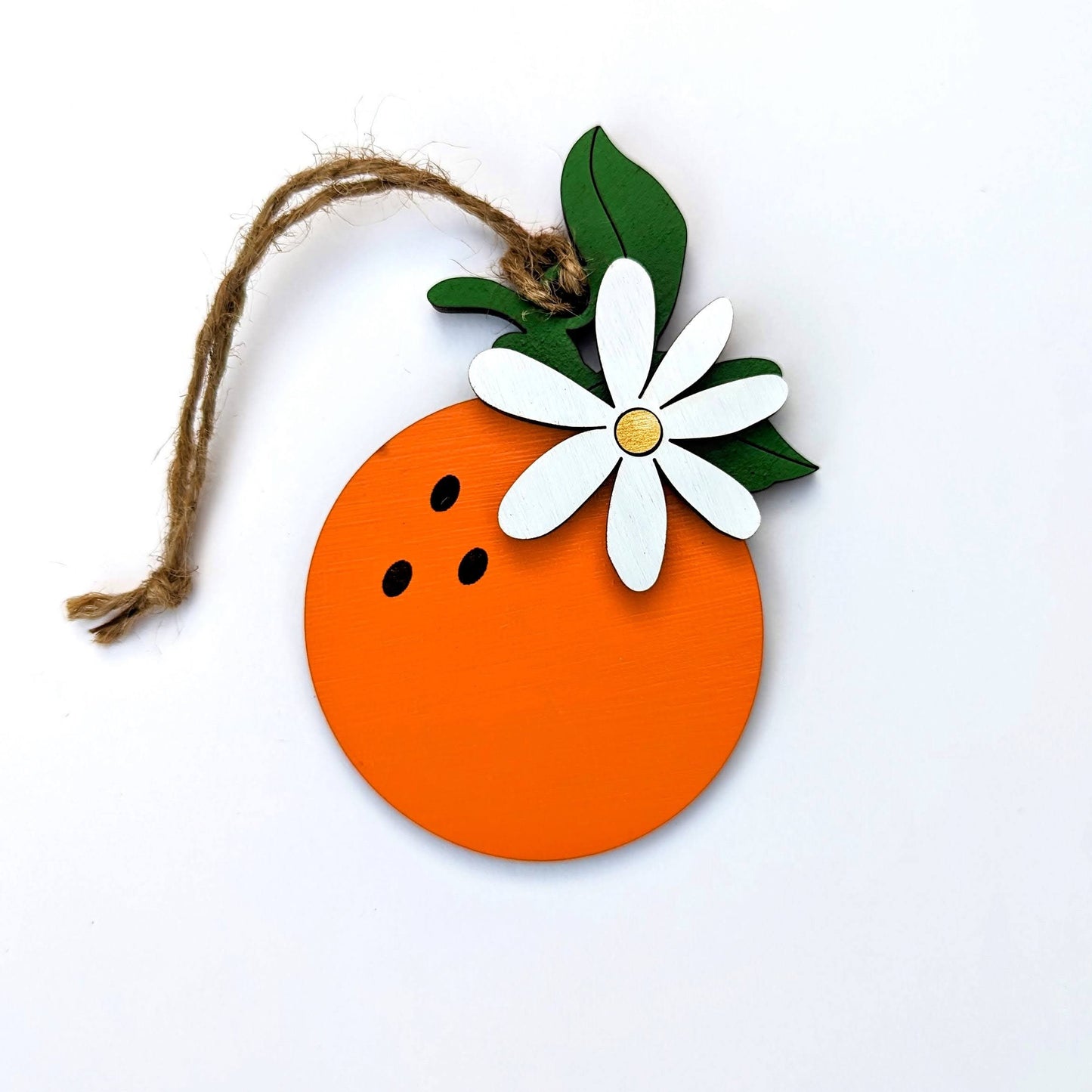 Orange Christmas Ornament with an Orange Blossom Flower