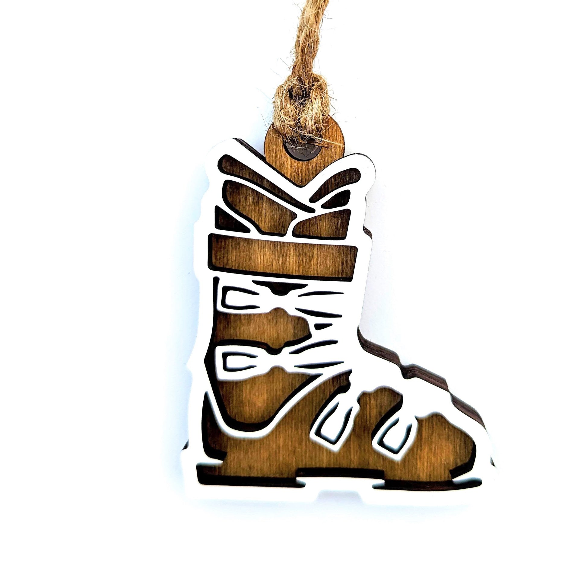 Ski Boot Christmas Ornament, Mountain Skiing boot