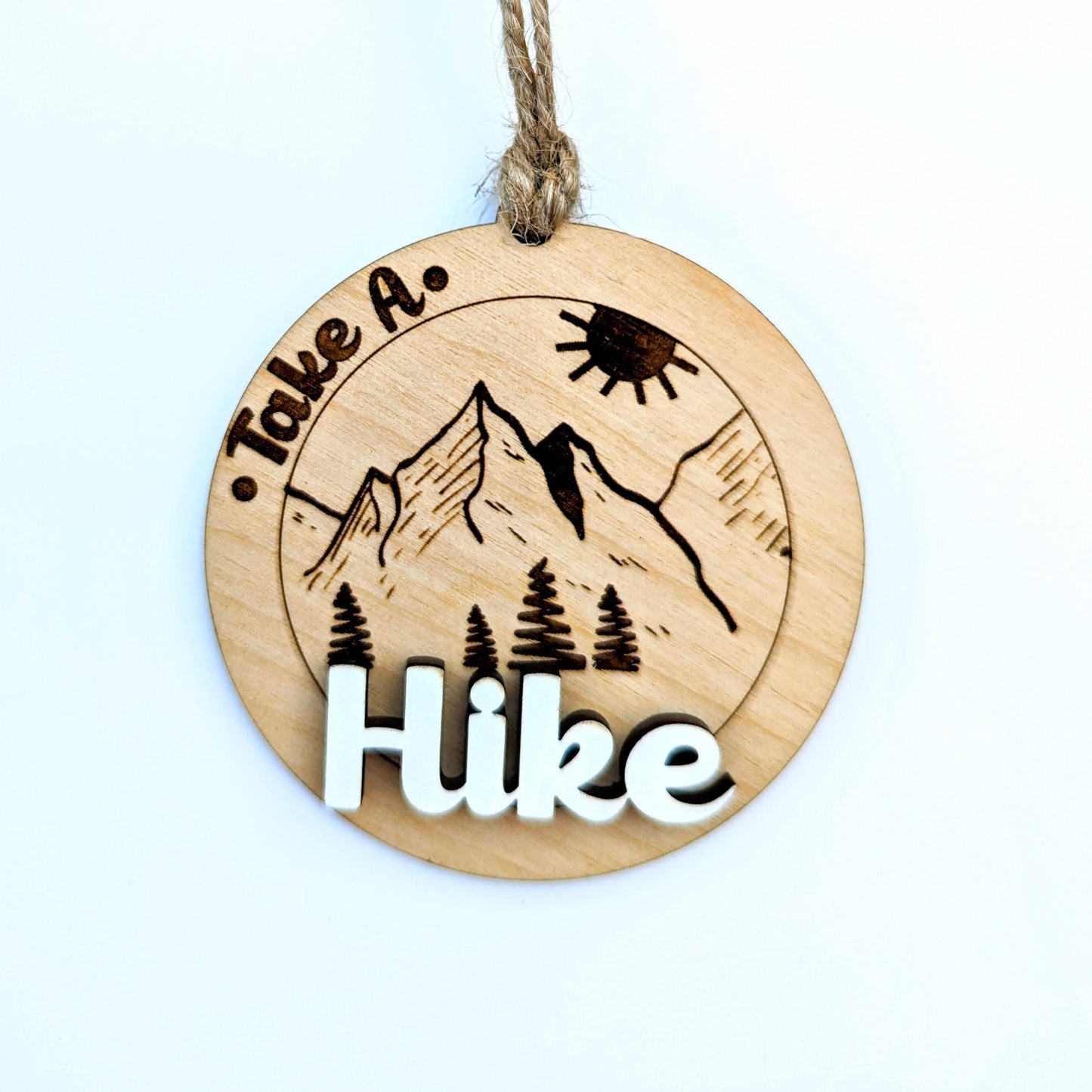 Take A Hike Christmas Ornament, Mountain and Sun outdoor Ornaments