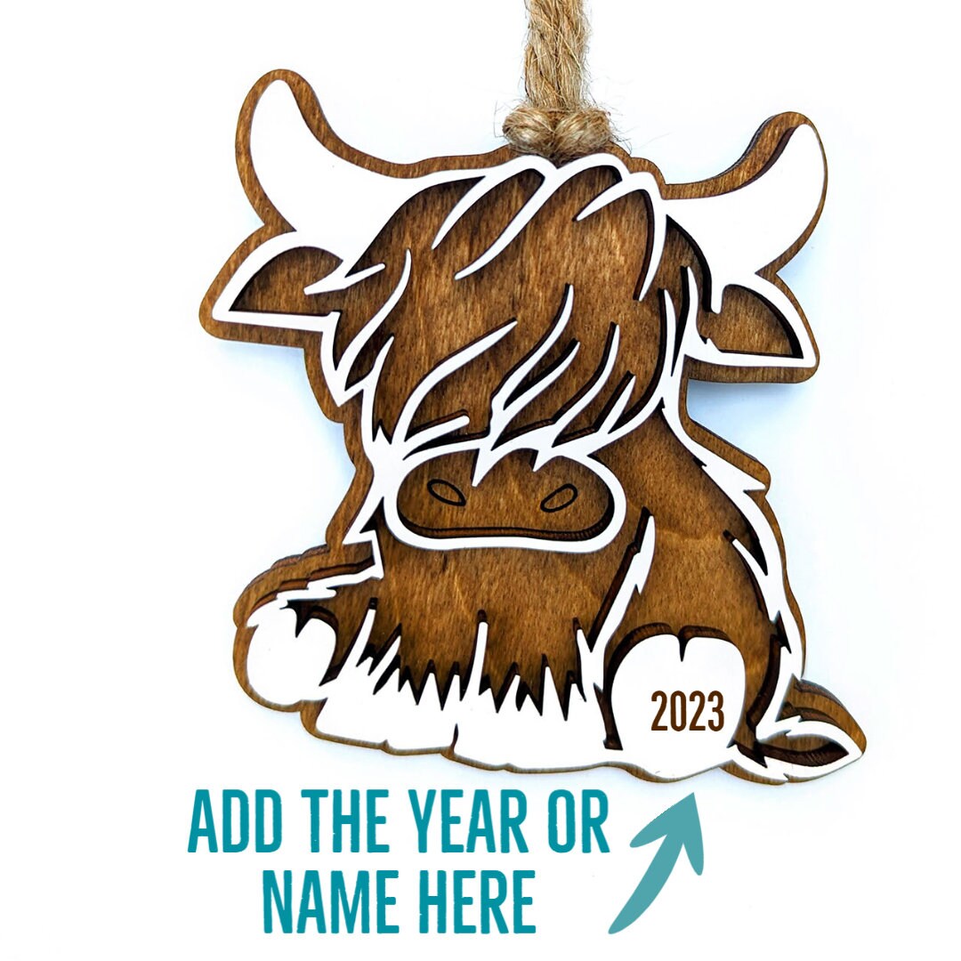 Highland Cow Christmas Ornament