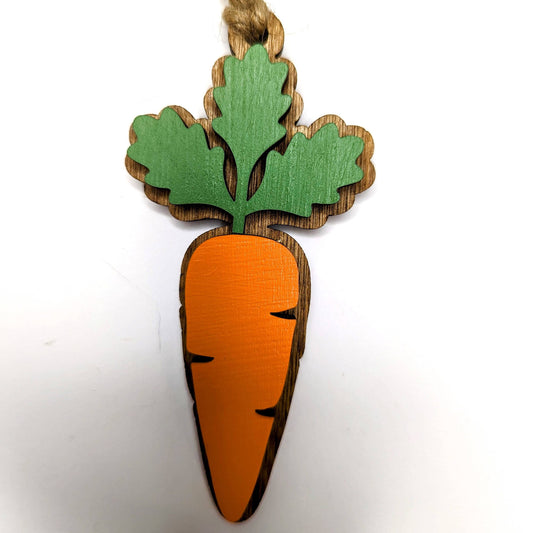 Carrot Ornament, Orange and green, Personalize the carrot with name and year