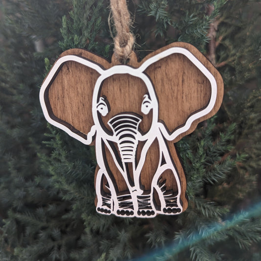 White Elephant Christmas Ornament