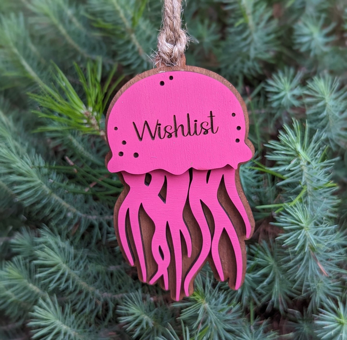 Jelly Fish Christmas Ornament, Personalized the Jelly Fish with name and year