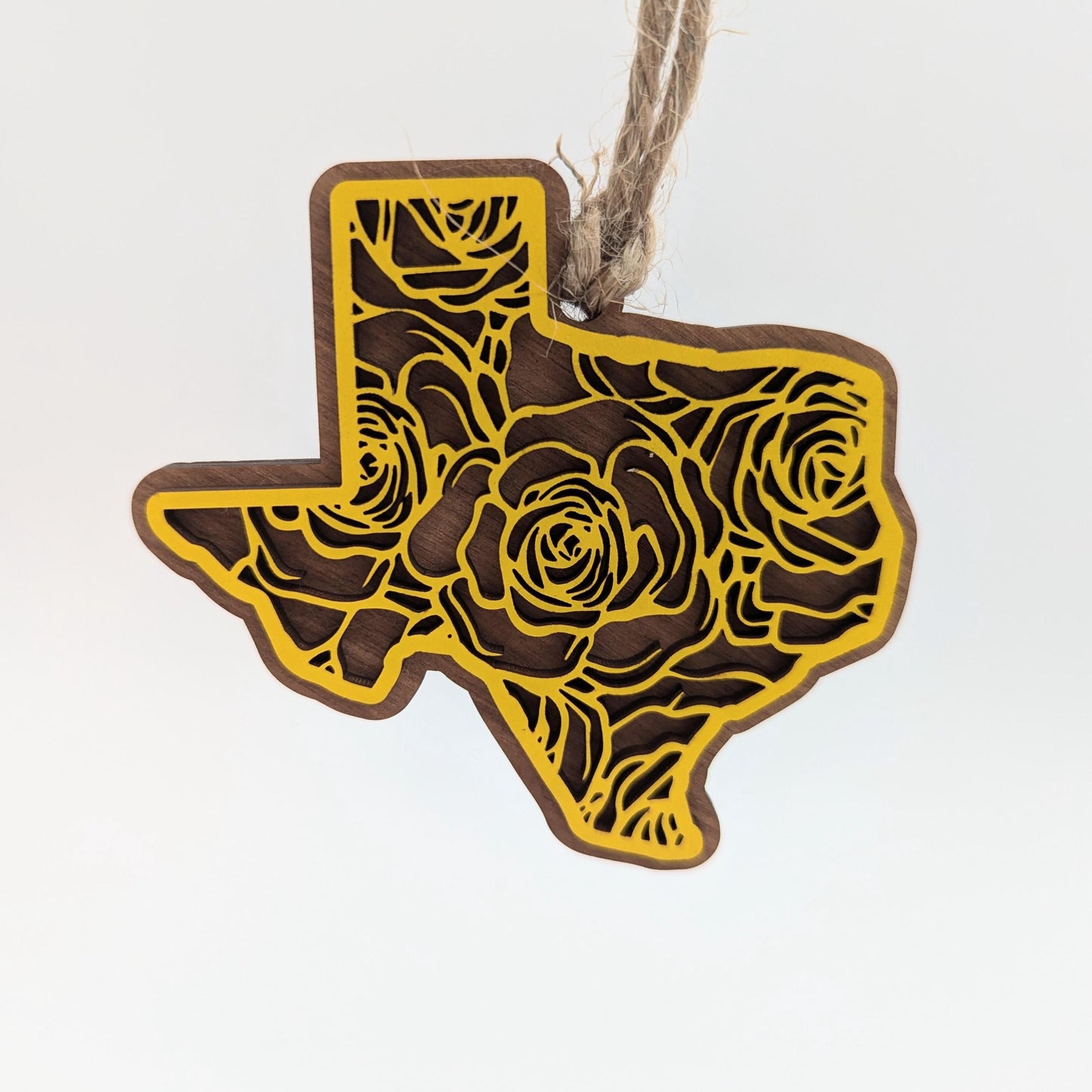 Texas Yellow Rose Christmas Ornament