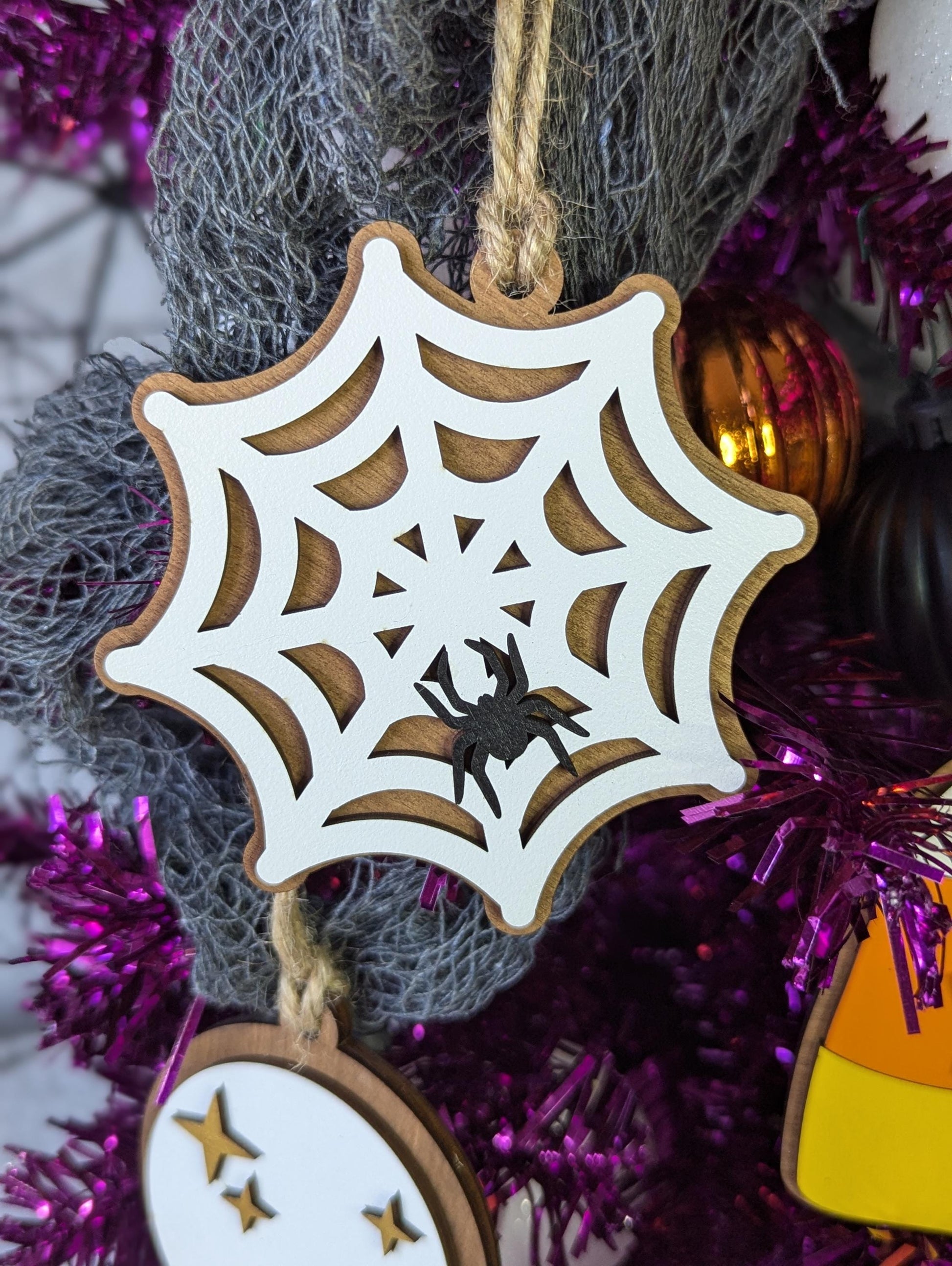 Halloween Ornament, Wooden Cute Spooky Ghost Ornament