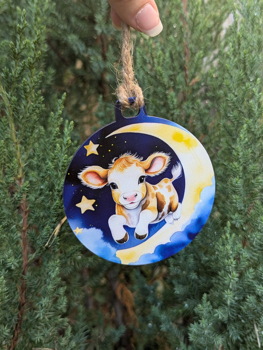 Cow Jumping over the Moon Christmas Ornament