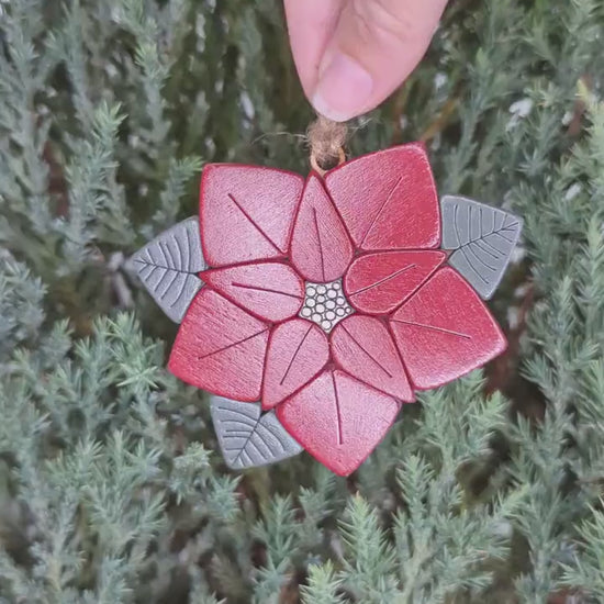 Poinsettia Christmas Ornament