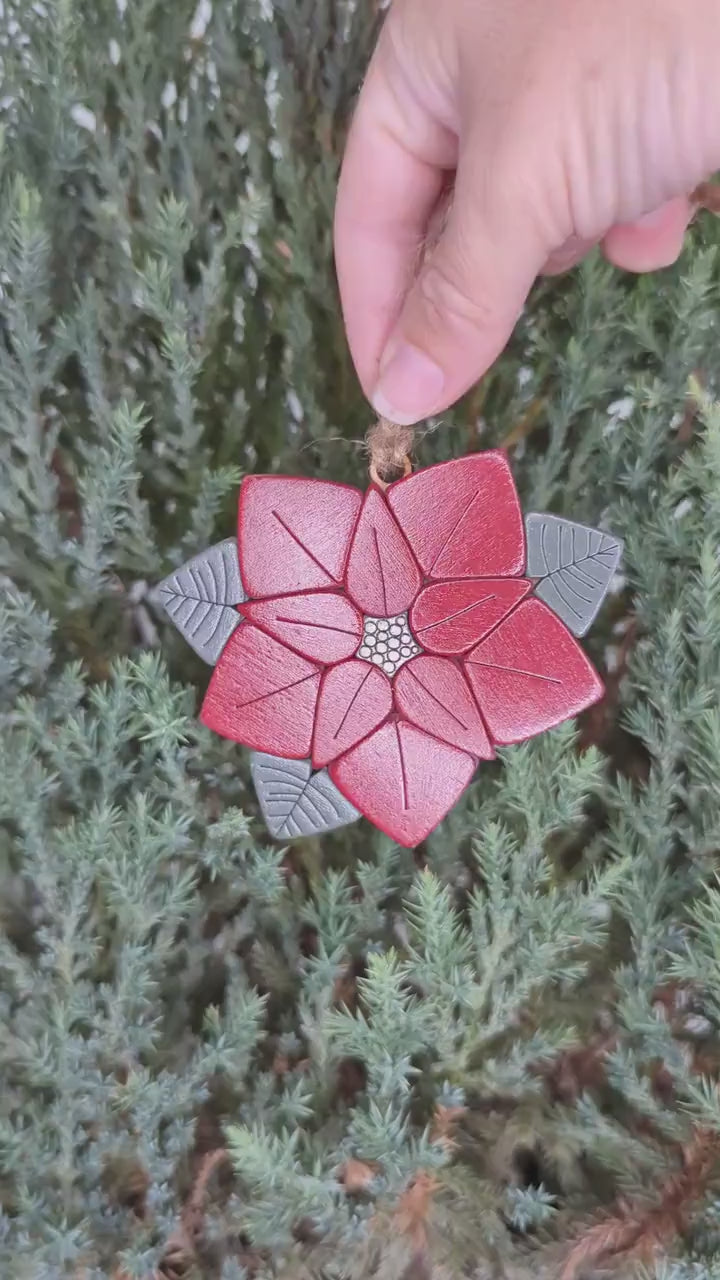 Poinsettia Christmas Ornament