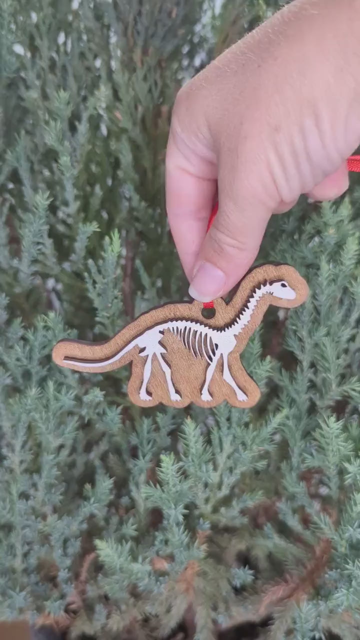 Dinosaur Bones Christmas Ornament, triceratops, pterodactyl, stegosaurus, brachiosaurus, ankylosaurus, tyrannosaurus rex