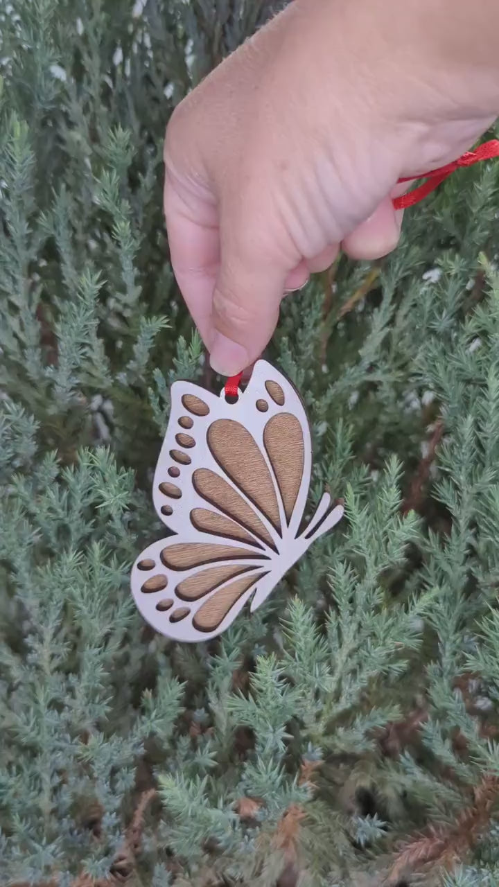 Butterfly Flying Christmas Ornament