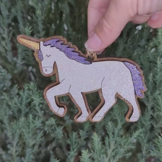 Sparkly Unicorn Christmas Ornament