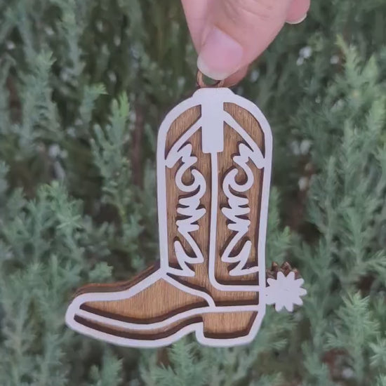 Colorful Cowboy Boot Christmas Ornament