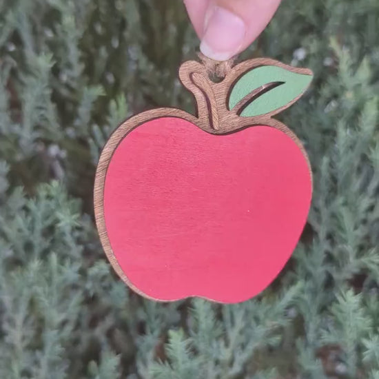 Apple Christmas Ornament, Personalized Apple for Teacher