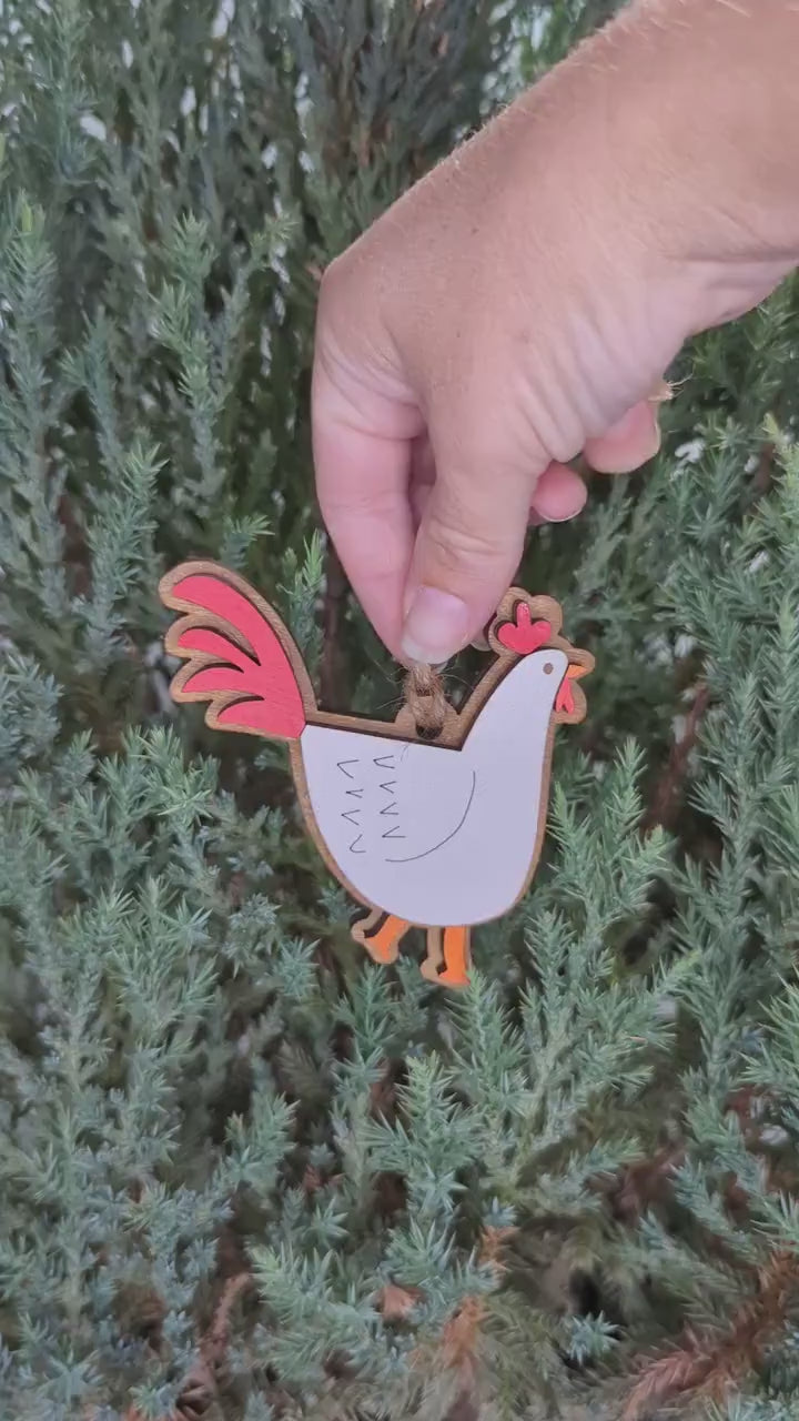 Chicken Christmas Ornament