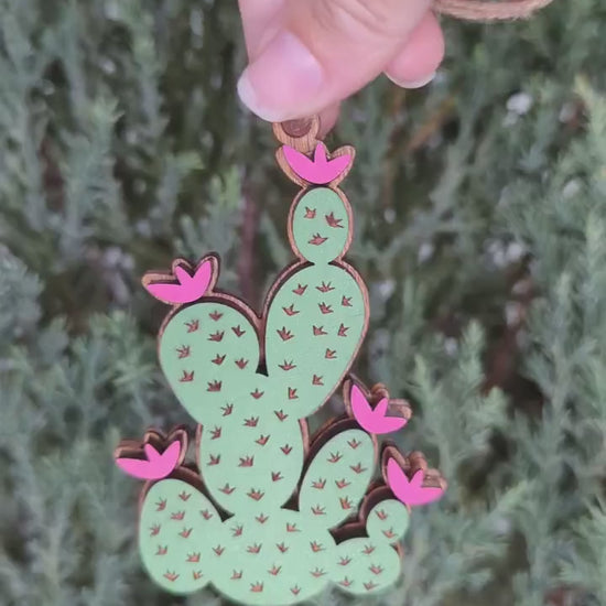 Cactus Christmas Ornament, Prickly Pear desert succulent