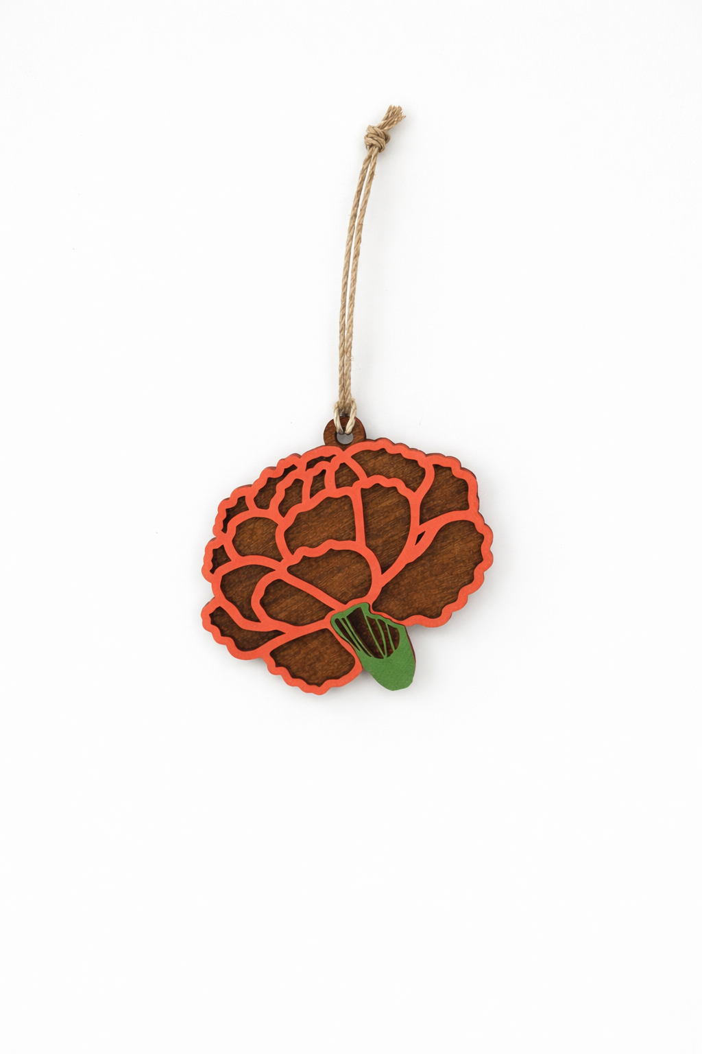 Carnation Flower Christmas Ornament, First anniversary, birth month flower