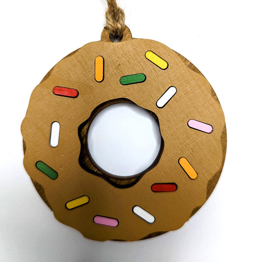 Chocolate Donut Christmas Ornament