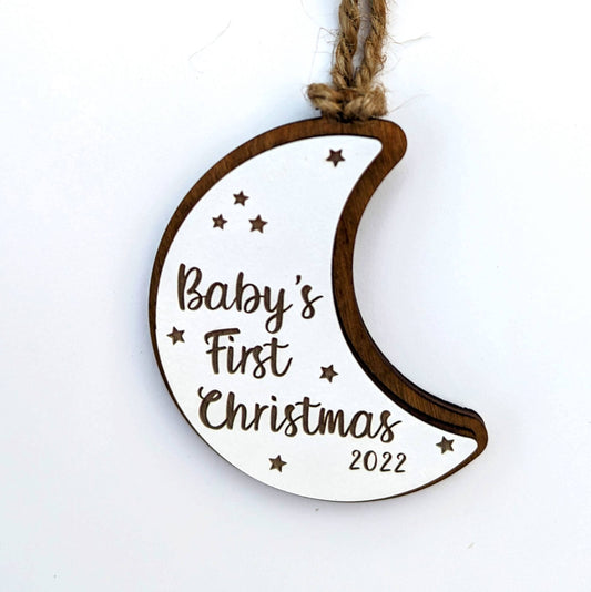 Baby First Christmas Moon Christmas Ornament